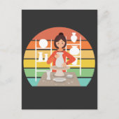 Retro Aardewerk Vrouw Keramische Oven Briefkaart (Voorkant)