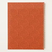 Retro Aardse Oranje Mandala Patroon Planner (Achterkant)