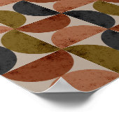 Retro Aardtint Geometrische Halve Maan Poster (Hoek)