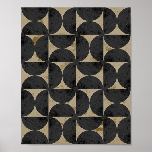 Retro Aardtint Geometrische Halve Maan Poster (Voorkant)