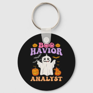 Retro Aba Therapeut BCBA Halloween Ghost Boo Havio Sleutelhanger