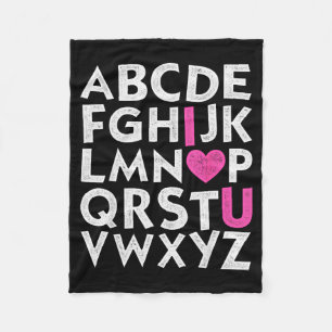 Retro Abc Ik Hou Van Jou Hart Alfabet Valentijnsda Fleece Deken