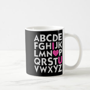 Retro Abc Ik Hou Van Jou Hart Alfabet Valentijnsda Koffiemok