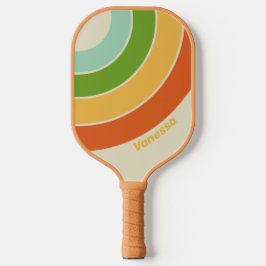 Retro ABC Straat Cirkel Streep met Naam Pickleball Paddle