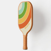 Retro ABC Straat Cirkel Streep met Naam Pickleball Paddle (Links)