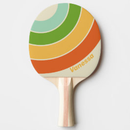 Retro ABC Straat Cirkel Streep met Naam Tafeltennisbatje