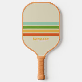 Retro ABC Straat Dwars Strepen met Naam Pickleball Paddle