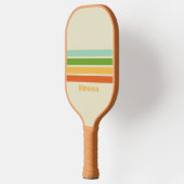 Retro ABC Straat Dwars Strepen met Naam Pickleball Paddle (Links)