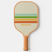 Retro ABC Straat Dwars Strepen met Naam Pickleball Paddle (Achterkant)