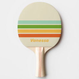Retro ABC Straat Dwars Strepen met Naam Tafeltennisbatje