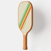 Retro ABC Straat Gestreept met Naam Pickleball Paddle (Links)