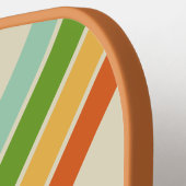 Retro ABC Straat Gestreept met Naam Pickleball Paddle (Links Detail)
