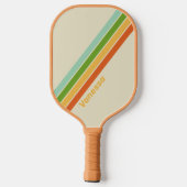 Retro ABC Straat Gestreept met Naam Pickleball Paddle (Achterkant)