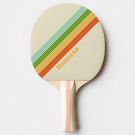 Retro ABC Straat Gestreept met Naam Tafeltennisbatje