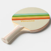 Retro ABC Straat Gestreept met Naam Tafeltennisbatje (Voorkant Gekanteld)