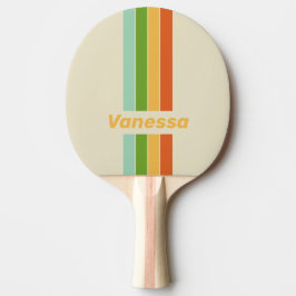 Retro ABC Straat Speld Gestreept met Naam Tafeltennisbatje