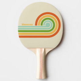 Retro ABC Street Curl Strepen met Naam Tafeltennisbatje
