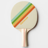 Retro ABC Street gestreept met naam Tafeltennisbatje (Achterkant)