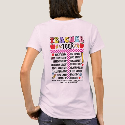 Retro ABCD Teacher Tour T-shirt (Achterkant)