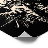 Retro Abraham Lincoln Gitaar Spelend Rock Roll Poster (Hoek)