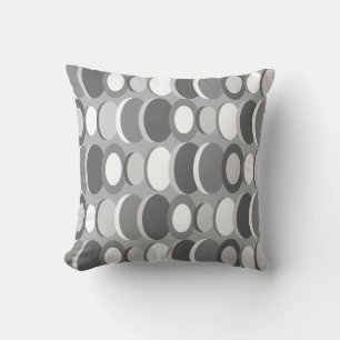 Retro Abstract Art Circles Grijs Kussen