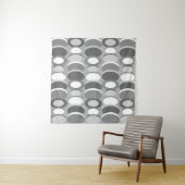 Retro Abstract Art Circles Grijs Wandkleed (In Situ (horizontaal))