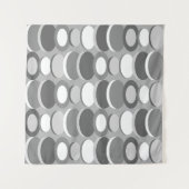 Retro Abstract Art Circles Grijs Wandkleed (Voorkant)