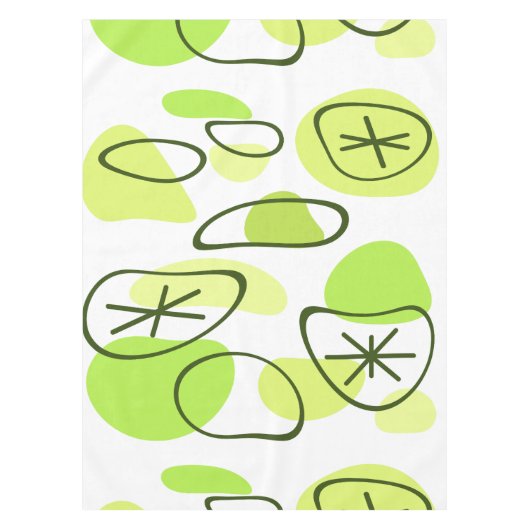 Retro Abstract Art Rocks Chartreuse Tafelkleed (Voorkant)