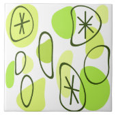 Retro Abstract Art Rocks Chartreuse Tegeltje (Voorkant)