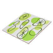 Retro Abstract Art Rocks Chartreuse Tegeltje (Zijkant)