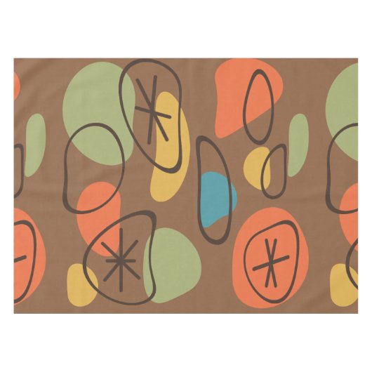 Retro Abstract Art Rocks Veelkleurige Donker Tafelkleed (Voorkant (Horizontaal))