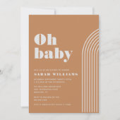 Retro Abstract Baby shower | Uitnodiging (Voorkant)