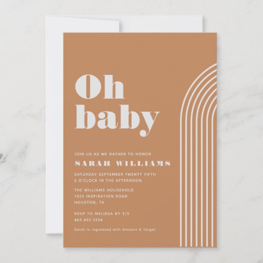 Retro Abstract Baby shower | Uitnodiging (Voorkant)