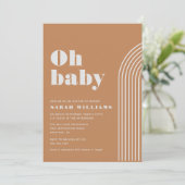 Retro Abstract Baby shower | Uitnodiging (Staand voorkant)