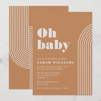 Retro Abstract Baby shower | Uitnodiging