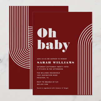 Retro Abstract Baby shower | Uitnodiging