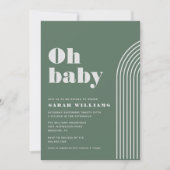 Retro Abstract Baby shower | Uitnodiging (Voorkant)