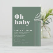 Retro Abstract Baby shower | Uitnodiging (Staand voorkant)