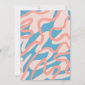 Retro Abstract Blauw Alles In Een Budget Bruiloft Kaart (Achterkant)