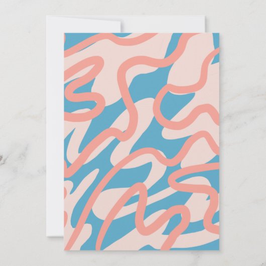 Retro Abstract Blauw Alles In Een Budget Bruiloft Kaart (Achterkant)