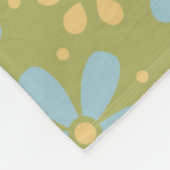 Retro Abstract blauw en Geel Bloemen Patroon Fleece Deken (Hoek)