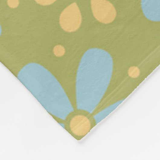 Retro Abstract blauw en Geel Bloemen Patroon Fleece Deken (Hoek)