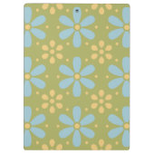 Retro Abstract blauw en Geel Bloemen Patroon Klembord (Achterkant)