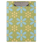 Retro Abstract blauw en Geel Bloemen Patroon Klembord (Voorkant)