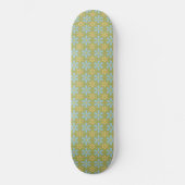 Retro Abstract blauw en Geel Bloemen Patroon Persoonlijk Skateboard (Voorkant)