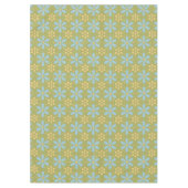 Retro Abstract blauw en Geel Bloemen Patroon Tafelkleed (Voorkant)