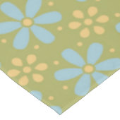Retro Abstract blauw en Geel Bloemen Patroon Tafelkleed (Gekanteld)