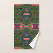 Retro Abstract blauw, groen en Oranje patroon Bad Handdoek (Handdoek)