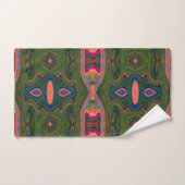 Retro Abstract blauw, groen en Oranje patroon Bad Handdoek (Handdoek)