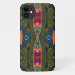 Retro Abstract blauw, groen en Oranje patroon Case-Mate iPhone Case